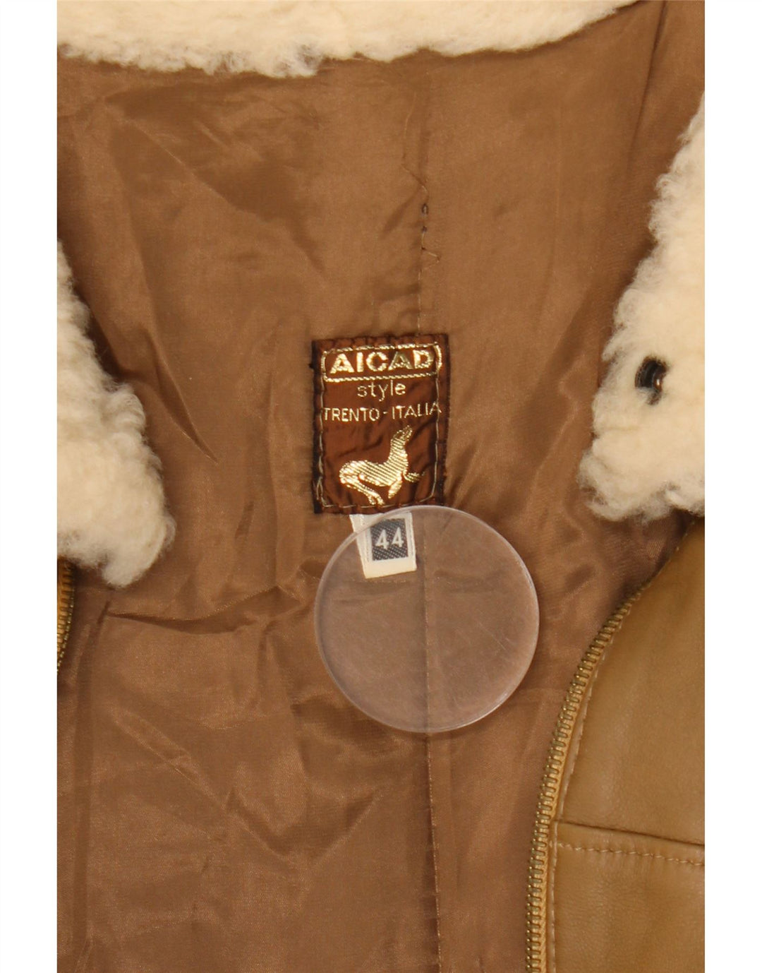 Aicad Womens Oversized Leather Jacket IT 44 Medium Brown
