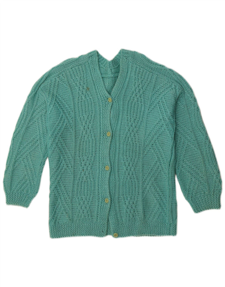 VINTAGE Womens Cardigan Sweater UK 14 Large Turquoise
