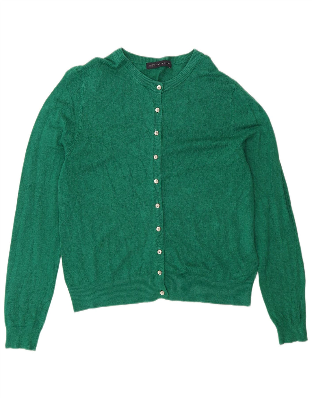 Maglione cardigan da donna Marks & Spencer UK 12 Viscosa verde medio