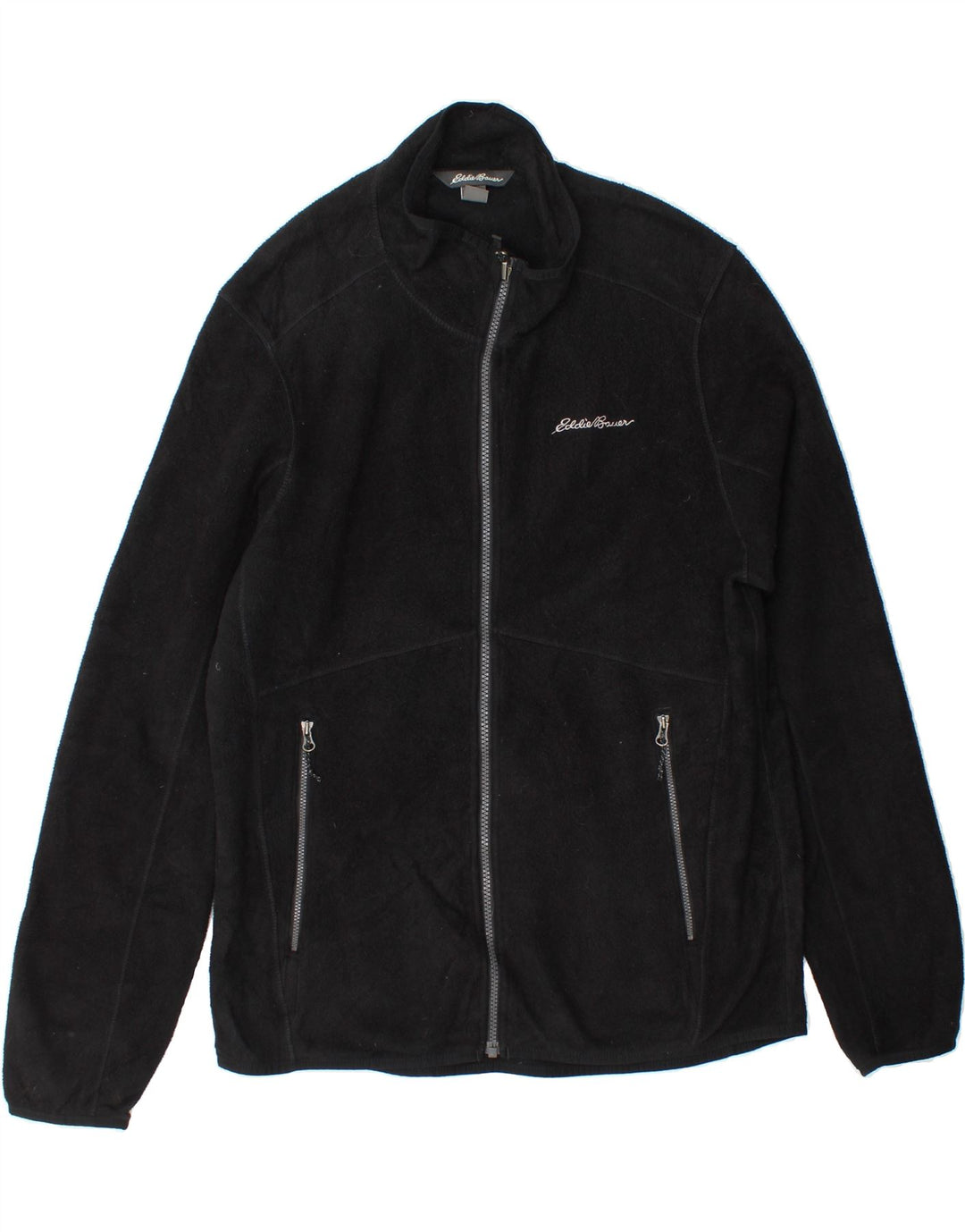EDDIE BAUER Mens Fleece Jacket Medium Black Polyester Vintage Eddie Bauer and Second-Hand Eddie Bauer from Messina Hembry 