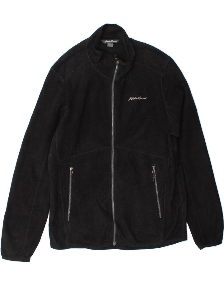 EDDIE BAUER Mens Fleece Jacket Medium Black Polyester Vintage Eddie Bauer and Second-Hand Eddie Bauer from Messina Hembry 