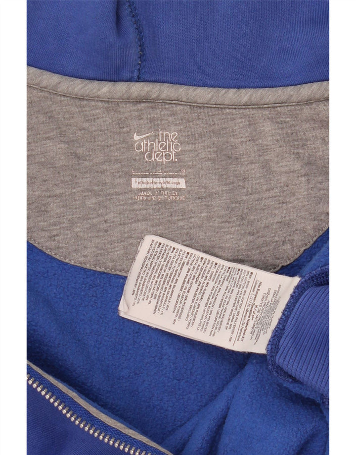 Nike Mens Zip Hoodie Sweater Large Blue Cotton