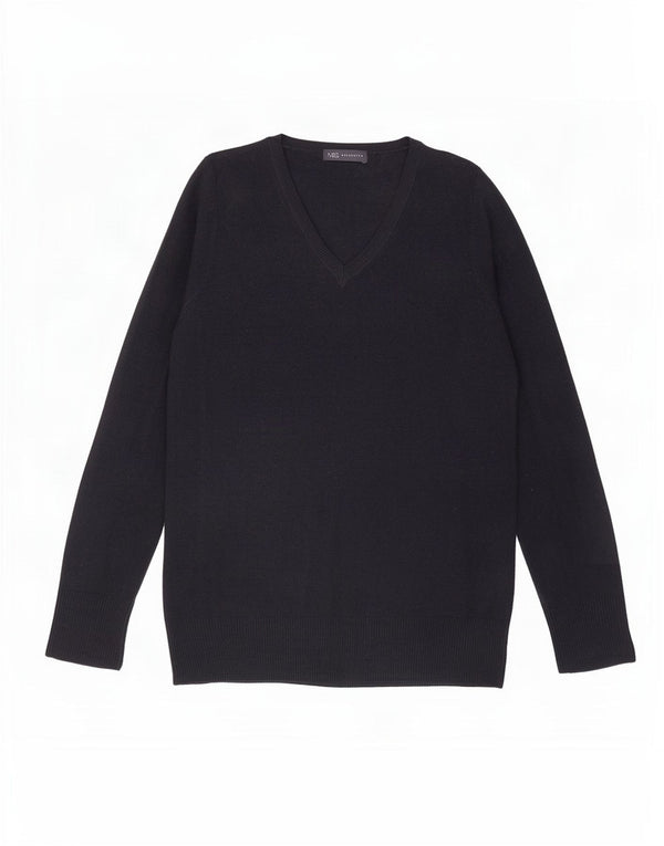 Suéter feminino Marks & Spencer com decote em V Reino Unido 16 grande azul marinho