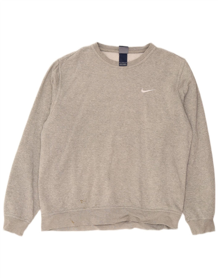 Nike Mens Sweatshirt Jumper Large Grey Flecked Cotton