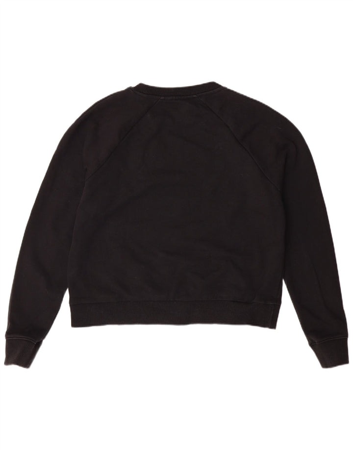 VANS Womens Crop Oversized Graphic Sweatshirt Jumper UK 10 Small Black