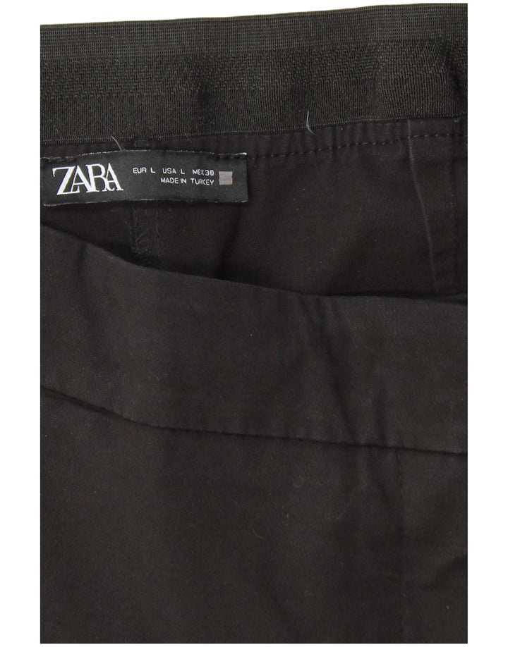 ZARA Womens Slim Casual Trousers Large W32 L26 Black
