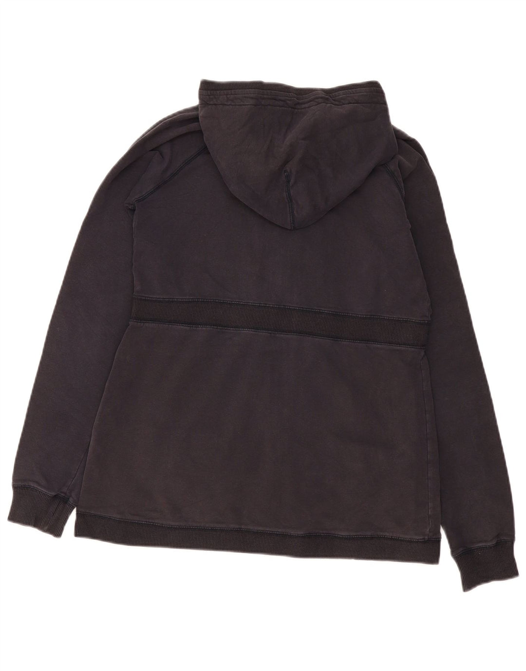 Woolrich Womens Zip Hoodie Sweater UK 12 Medium Black Cotton