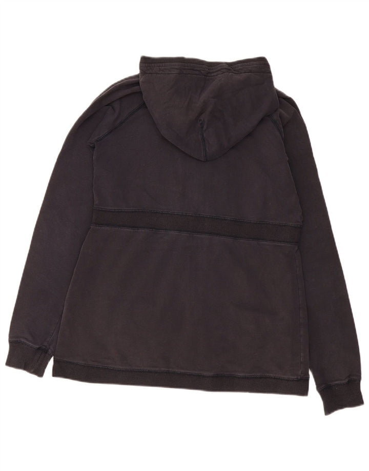 Woolrich Womens Zip Hoodie Sweater UK 12 Medium Black Cotton
