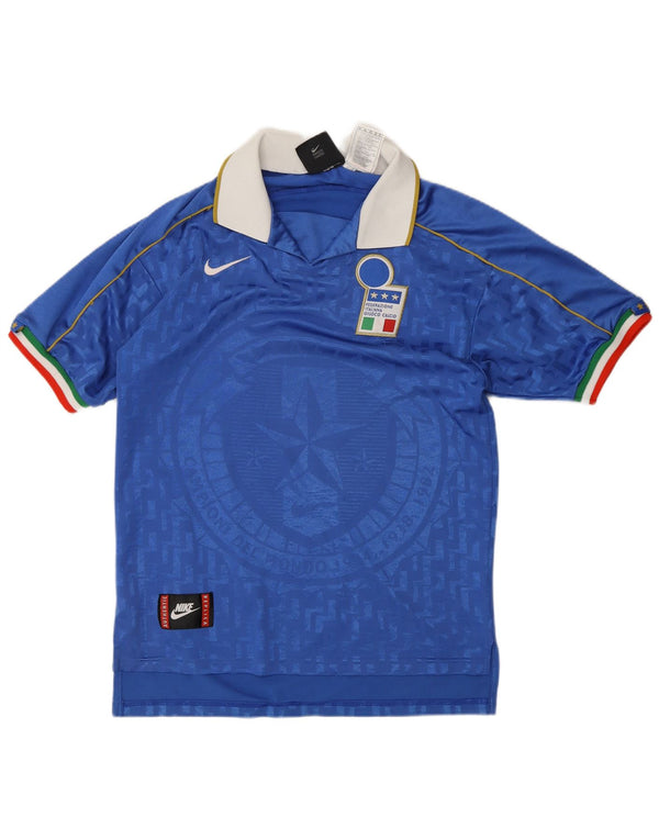 Nike Mens Italy Soccer Home 1994-1996 Football Shirt Small Blue Polyester