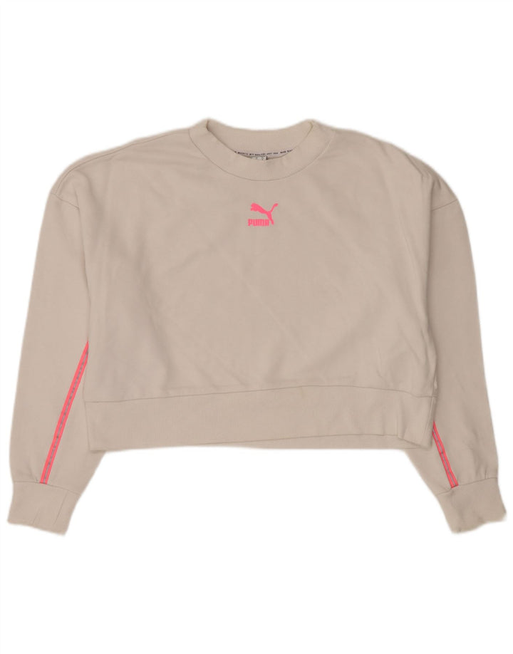 Felpa corta oversize da donna PUMA UK 14 cotone bianco medio