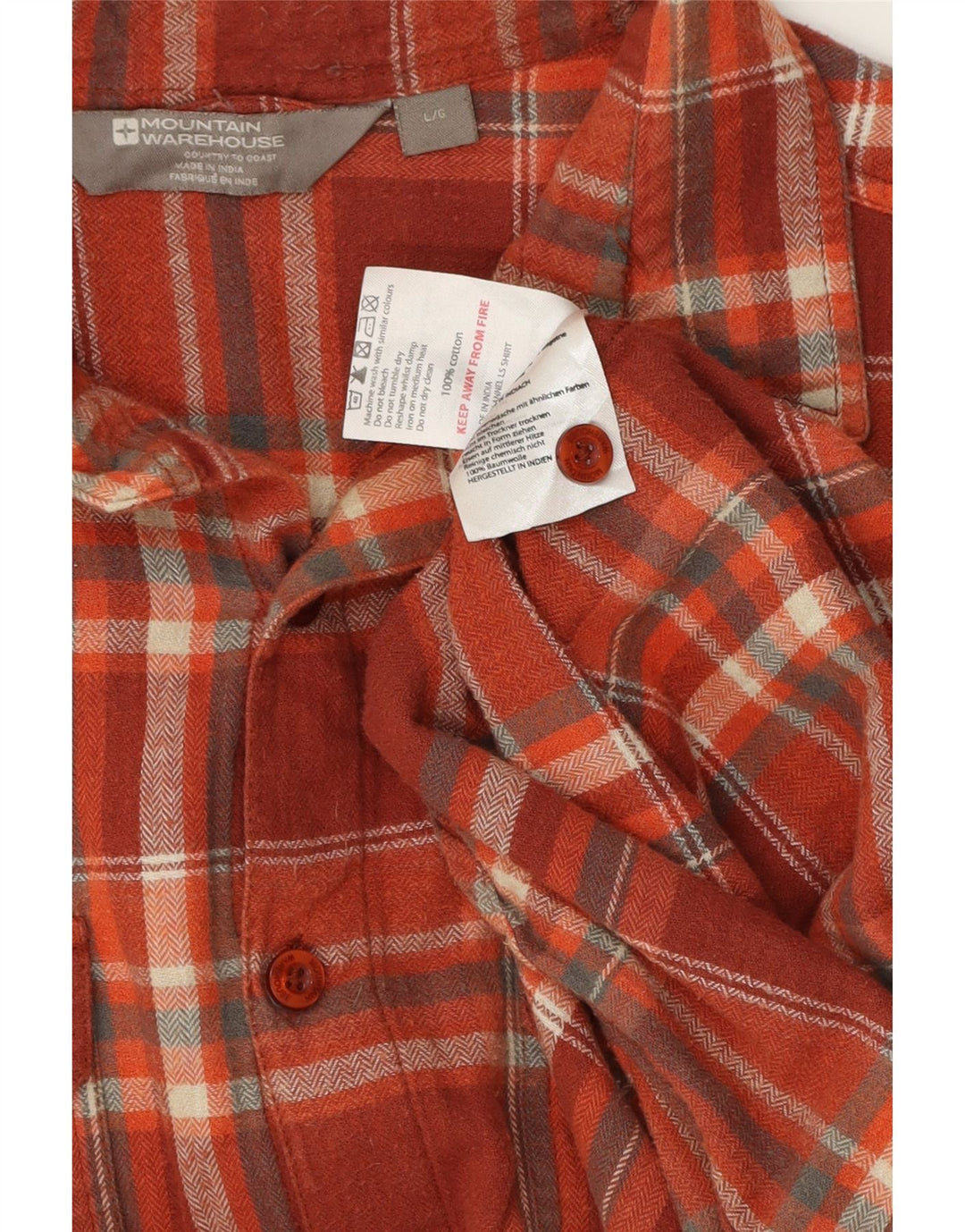 MOUNTAIN WAREHOUSE Herre flannelskjorte Stor rød ternet bomuld