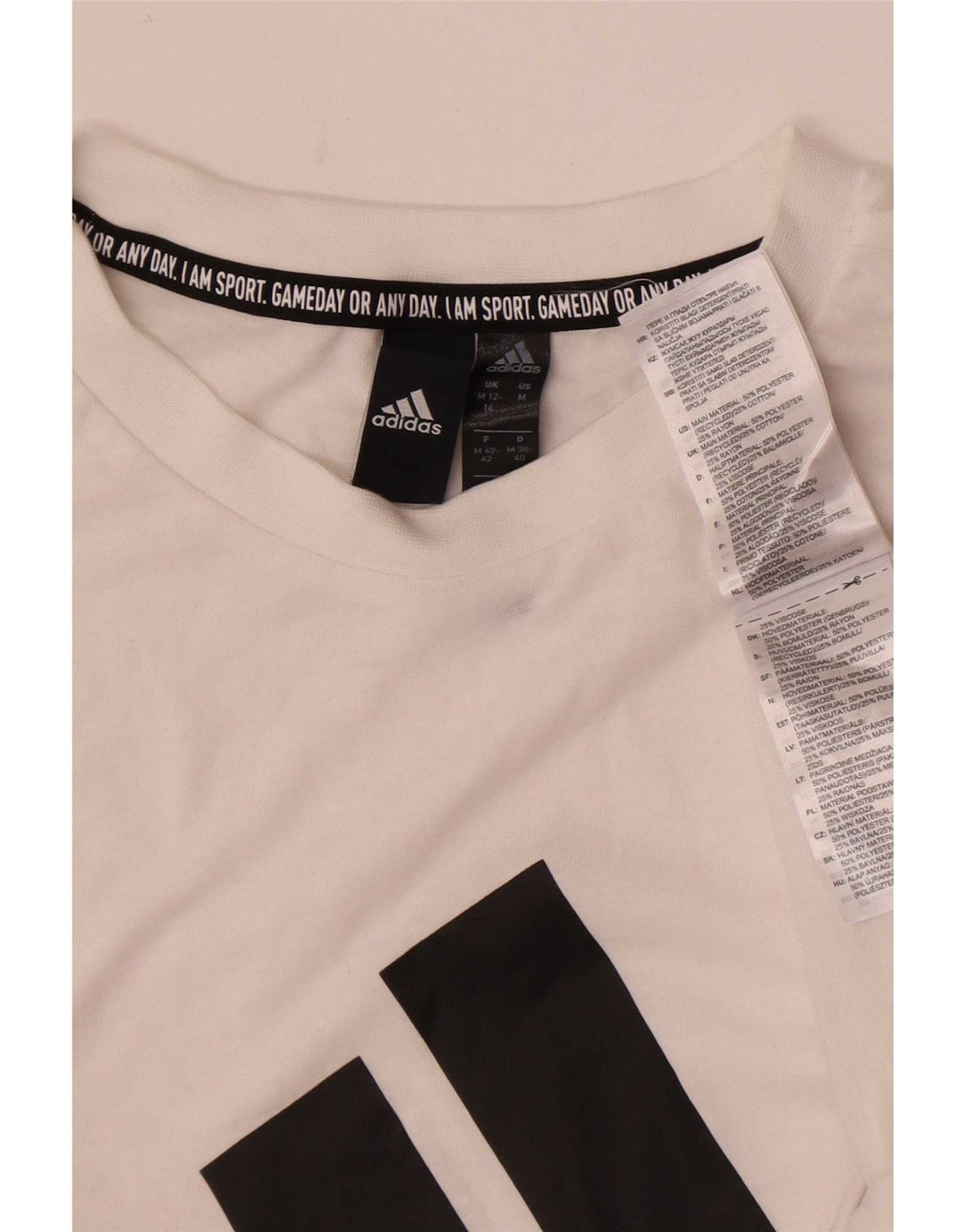 Adidas Womens Graphic Vest Top UK 12/14 Medium White Polyester