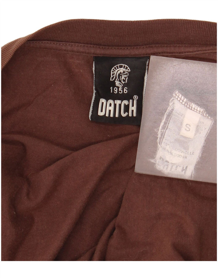 Datch Womens Graphic Top Long Sleeve UK 10 Small Brown