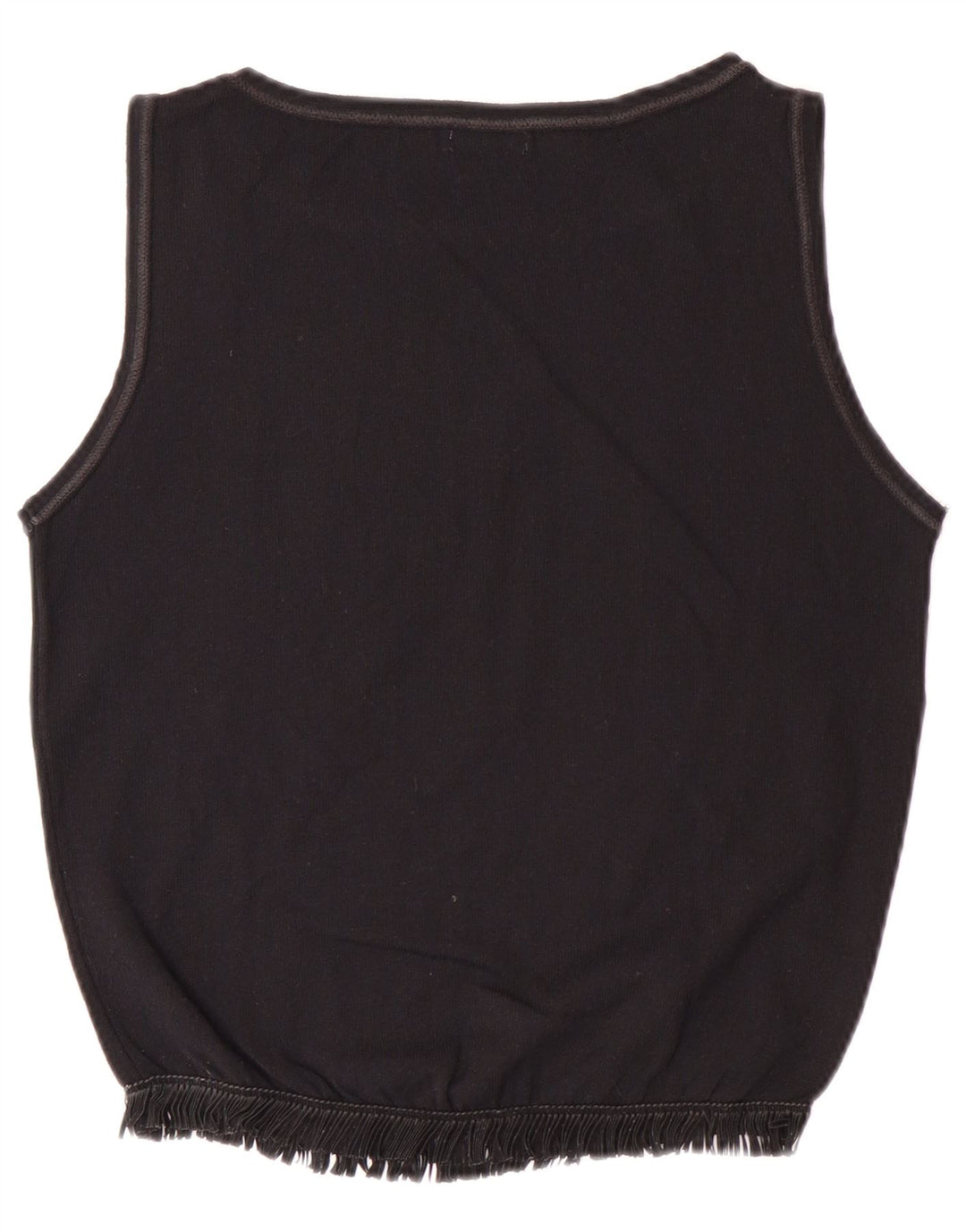 Top corto da donna BENETTON UK 12 medio nero in poliammide