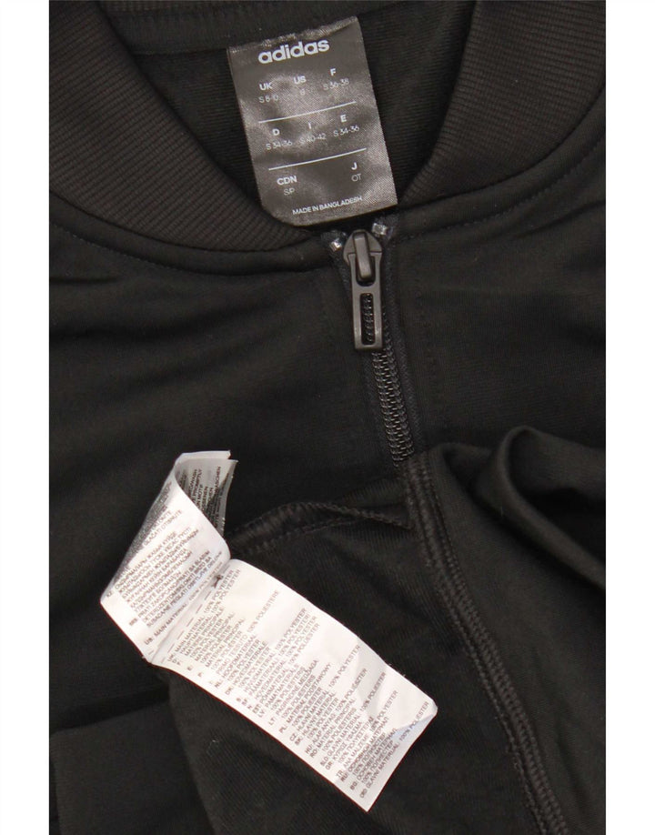 Женская спортивная куртка Adidas UK 8/10, маленький черный полиэстер