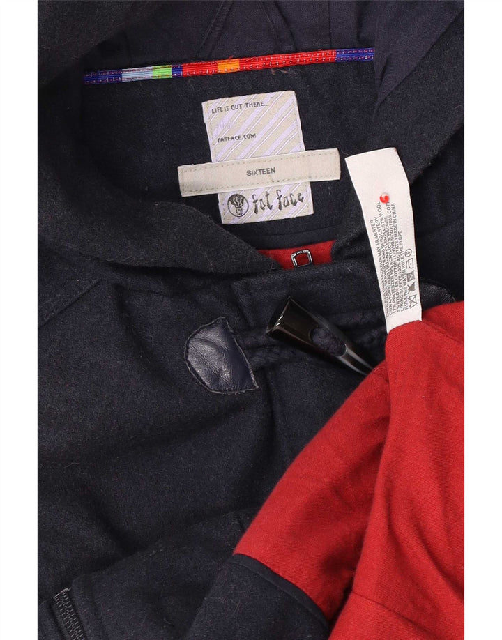 Montgomery con cappuccio da donna Fat Face UK 16 Large in lana blu navy