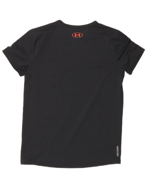 T-shirt grafica da ragazzo Under Armour Top 9-10 anni media nera sportiva