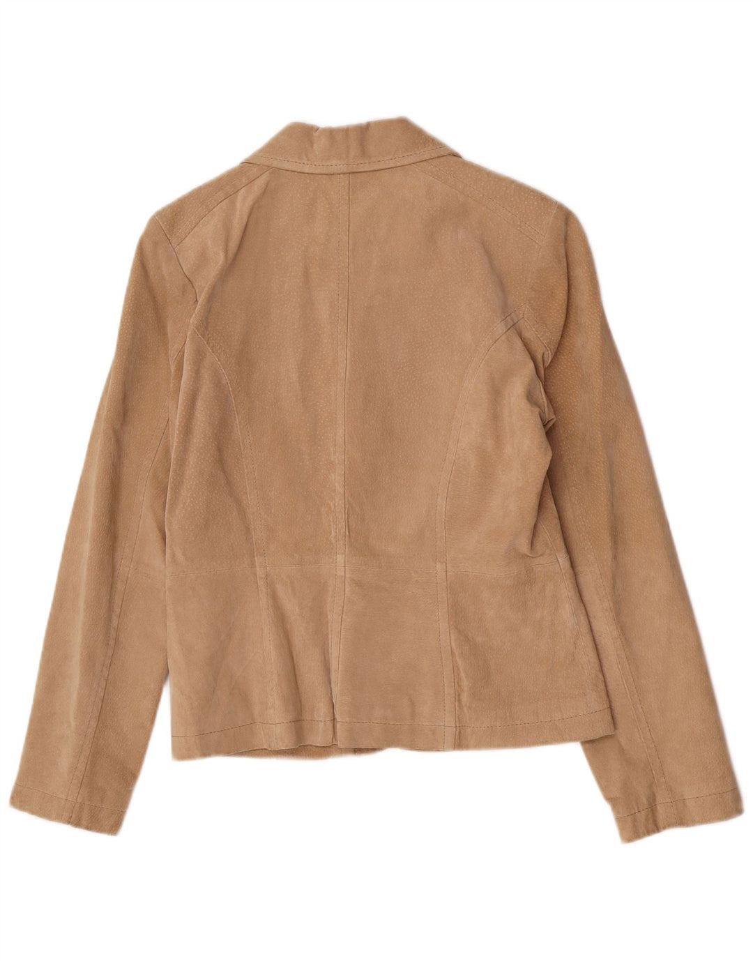 Vivien Caron Chaqueta tipo blazer de ante con 2 botones para mujer EU 36 Small Beige Leather
