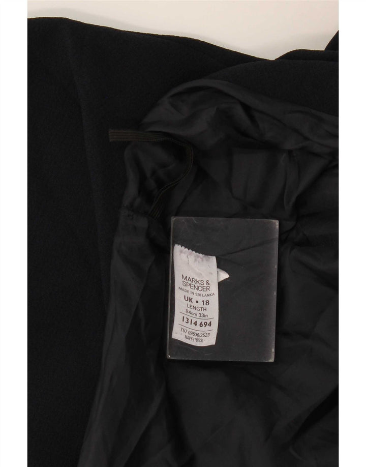 Marks & Spencer Womens Midi Skirt UK 18 XL W40 Navy Blue Polyester