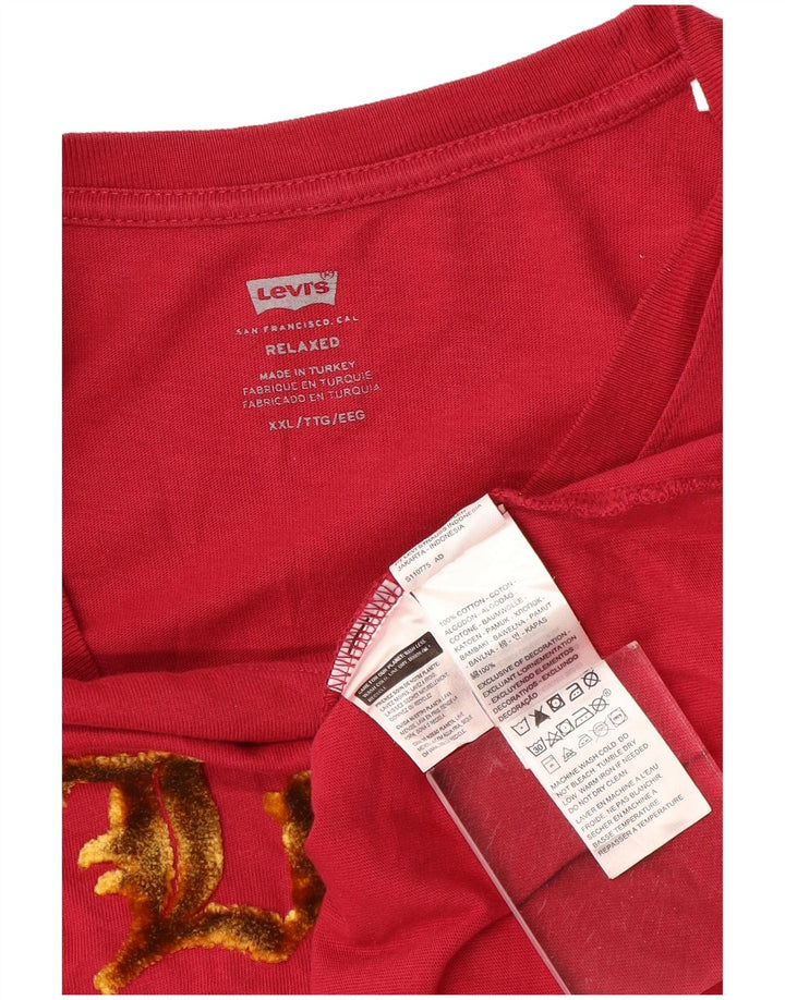 Levi's Mens Relaxed Graphic T-Shirt Top 2XL Red Cotton