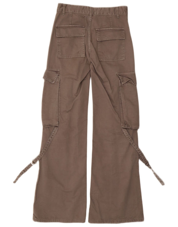 Zara Damen-Cargohose mit weitem Bein, EU 32, 2XS, W22, L31, graue Baumwolle