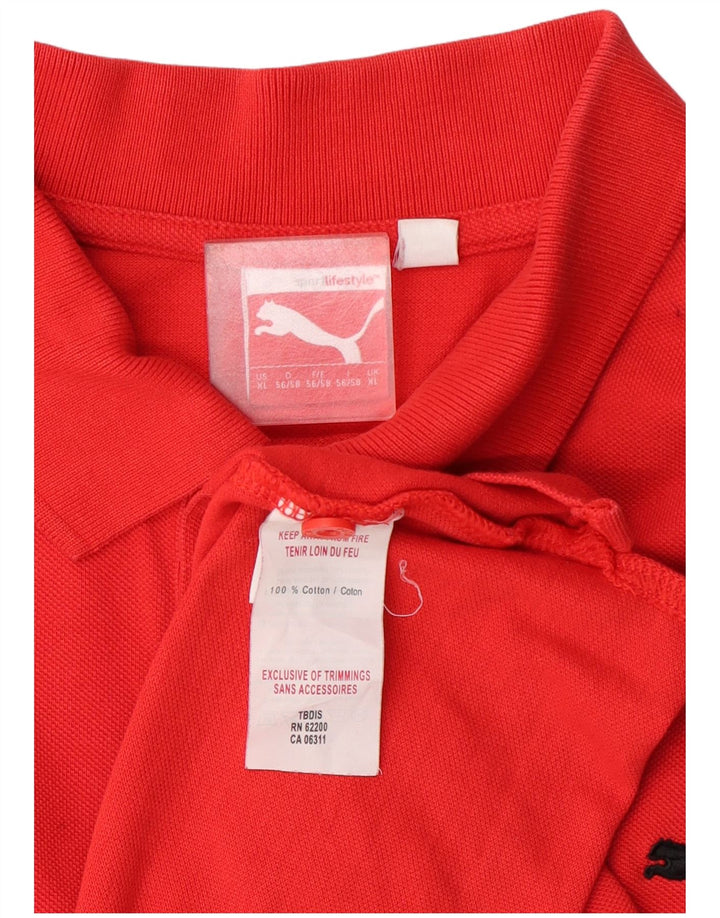Puma Mens Polo Shirt XL Red Cotton