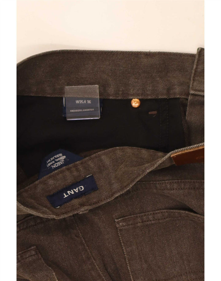 Gant Herren Straight Jeans W35 L29 Braune Baumwolle