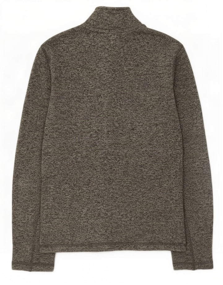 Męski sweter z zamkiem błyskawicznym Eddie Bauer Średni szary, nakrapiany poliester