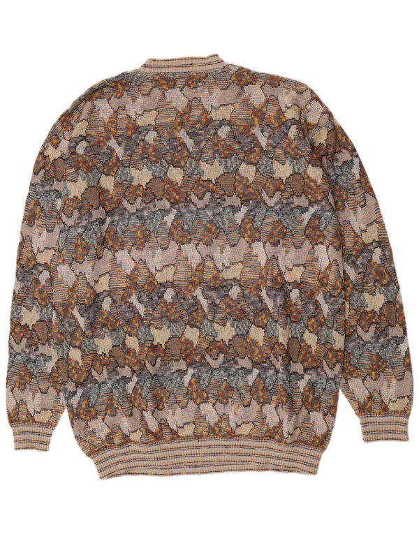 Suspense Mens Abstract Pattern Crew Neck Jumper Sweater IT 54 XL Grey