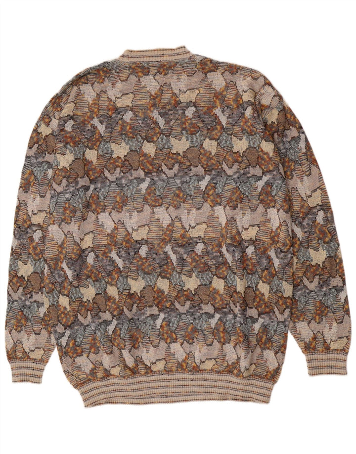 Ανδρικό Suspense Abstract Pattern πουλόβερ με λαιμόκοψη IT 54 XL Γκρι