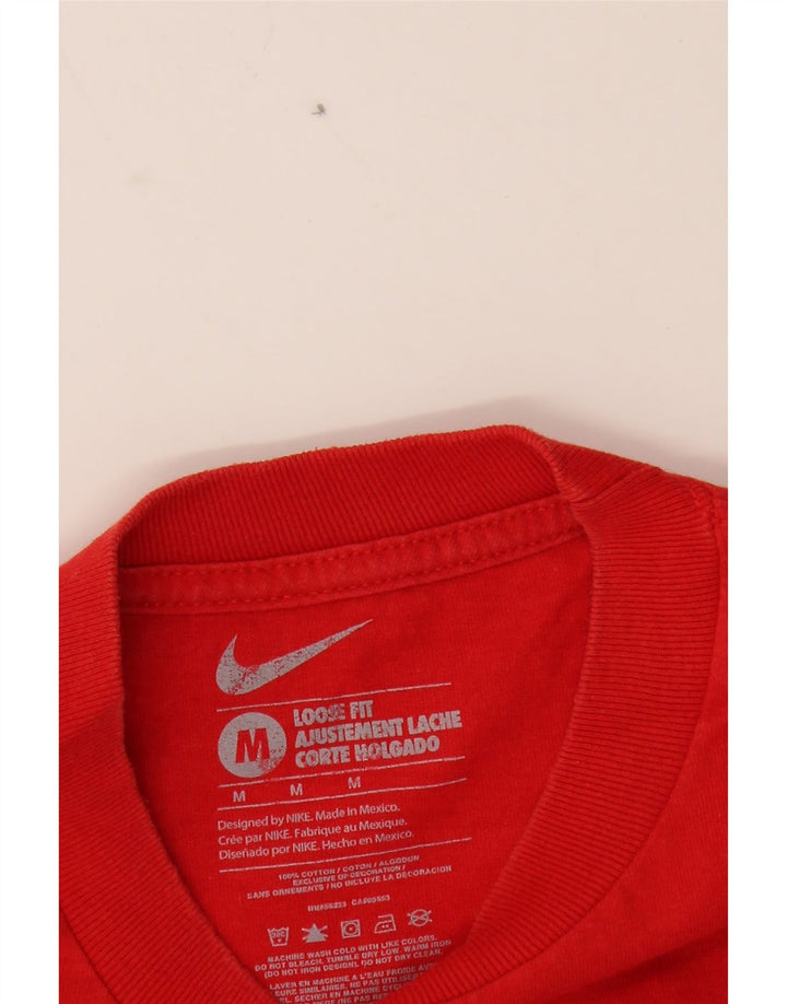 NIKE Mens Loose Fit Graphic T-Shirt Top Medium Red Cotton Vintage Nike and Second-Hand Nike from Messina Hembry 