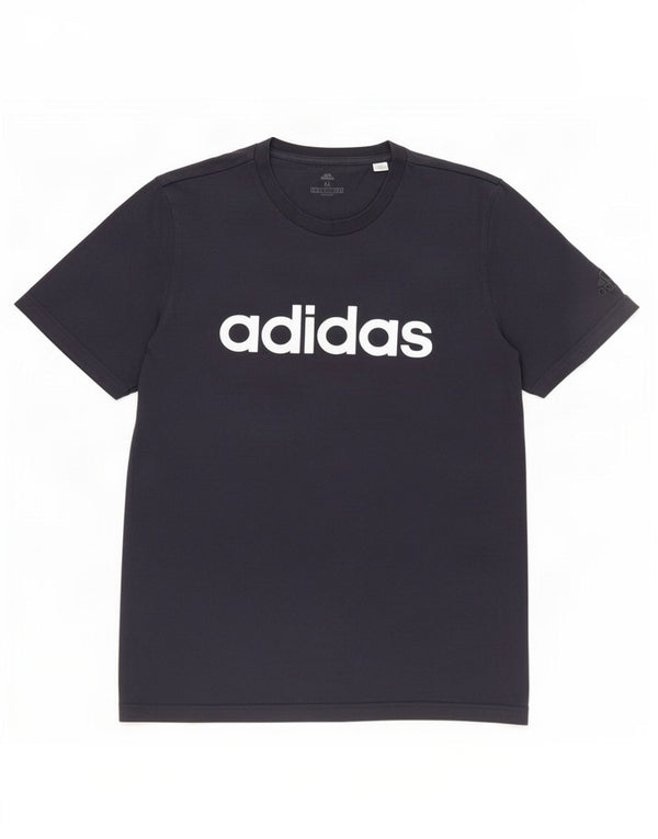 Adidas Mens Graphic T-Shirt Top Medium Navy Blue Cotton