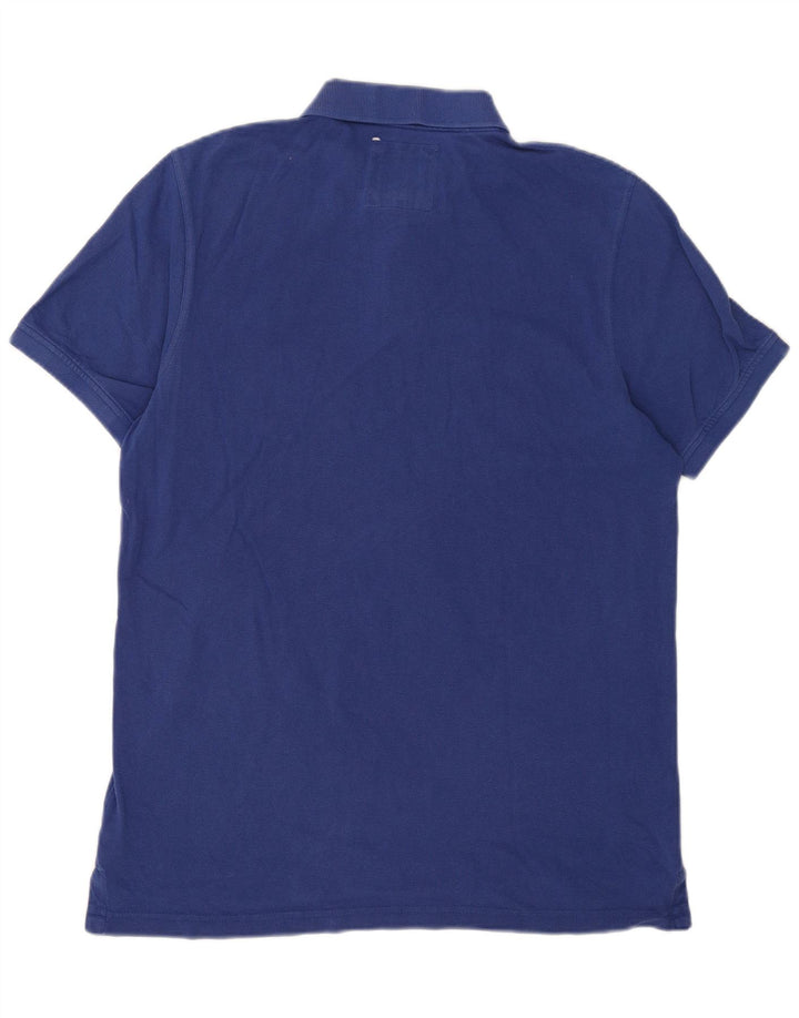 Crew Clothing Mens Polo Shirt Large Blue Cotton