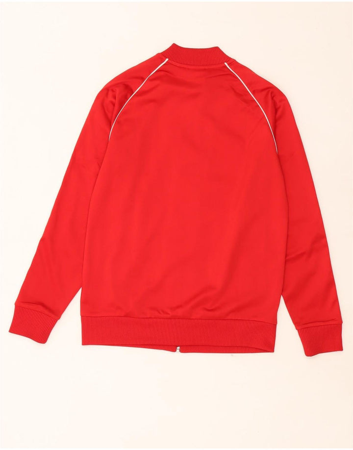 ADIDAS Boys Tracksuit Top Jacket 13-14 Years Red Polyester