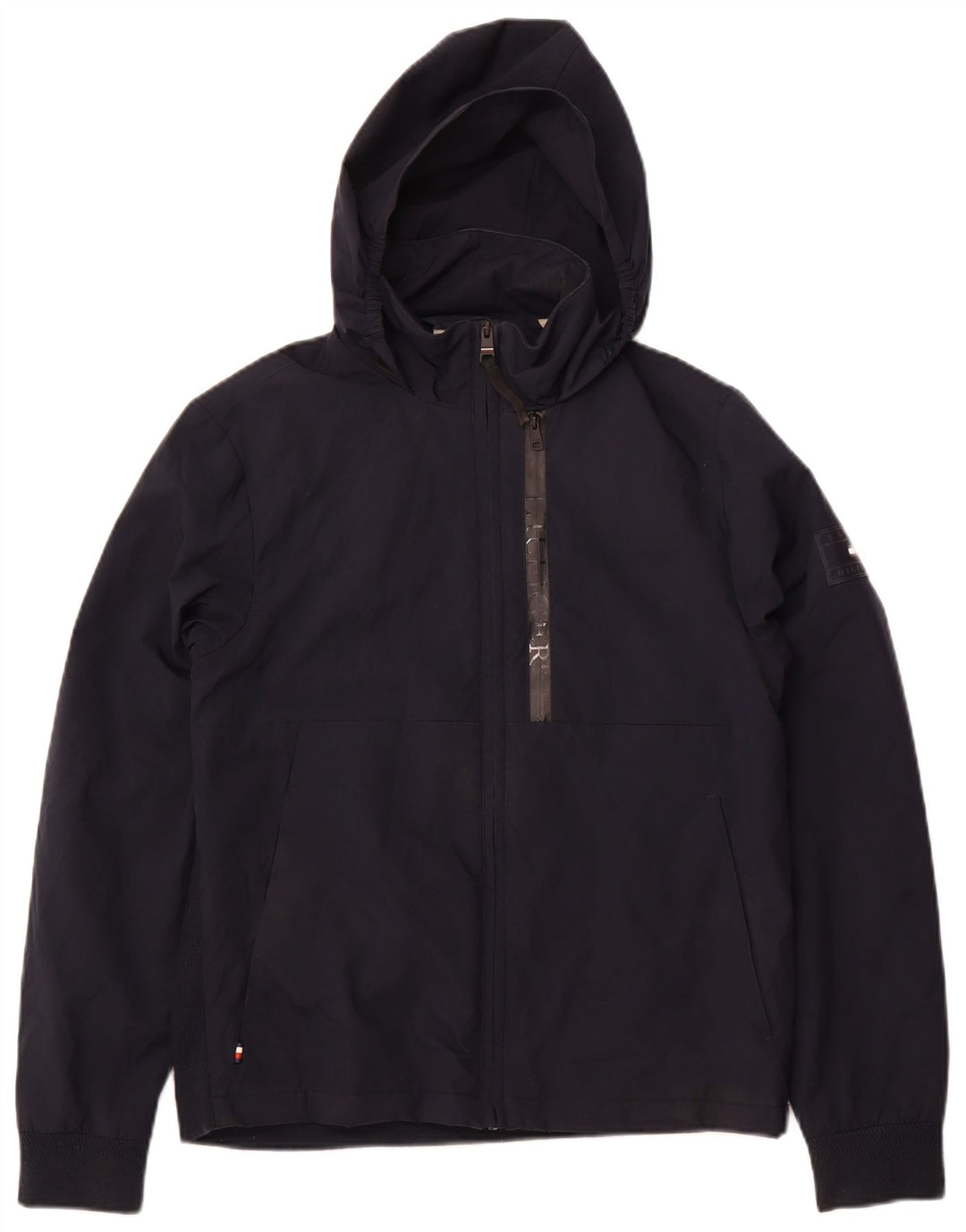 TOMMY HILFIGER Herren Bomberjacke mit Kapuze UK 36 Small Marineblau Polyester