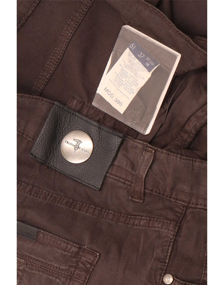 Trussardi Mens Straight Jeans W35 L30 Brown Cotton