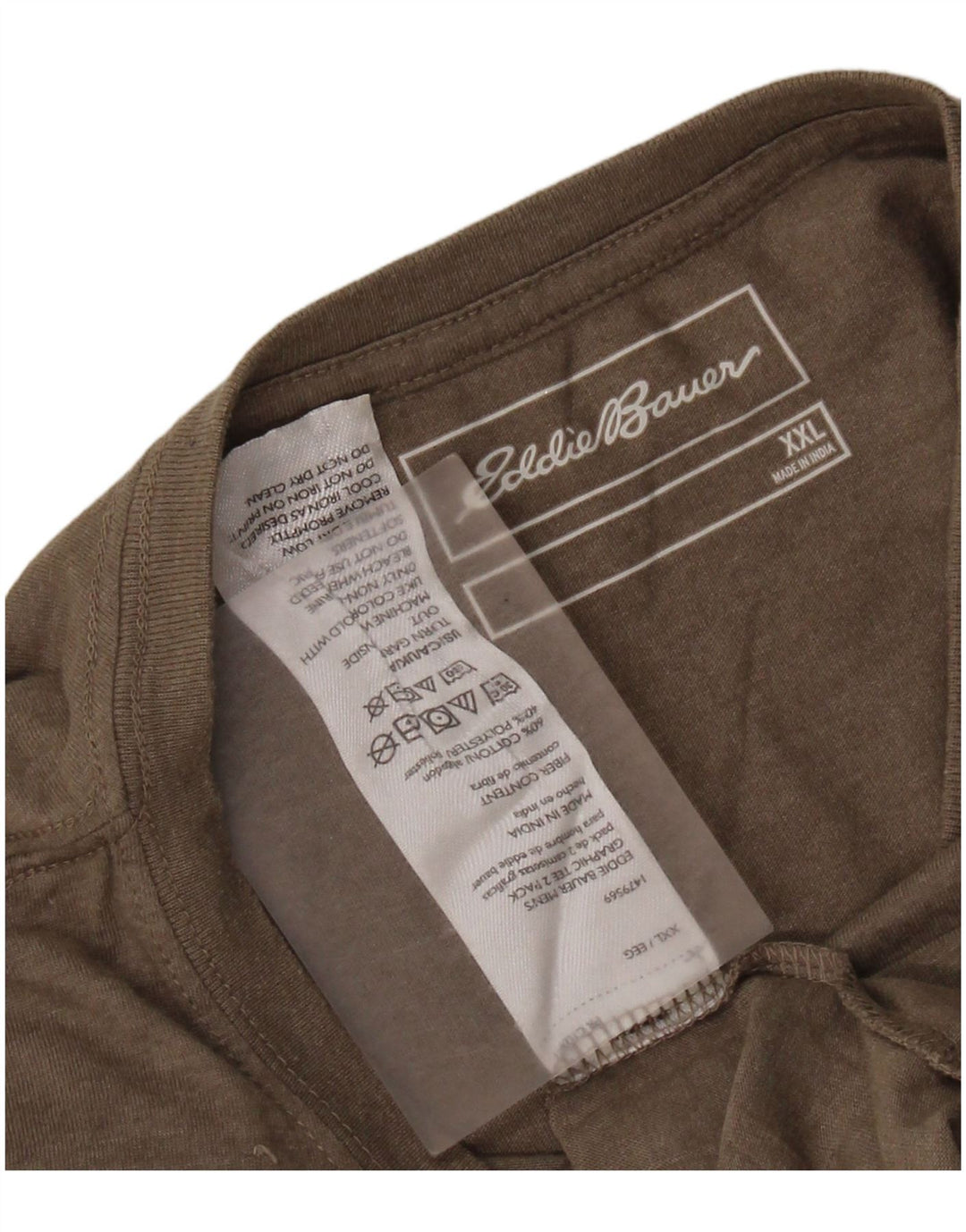 EDDIE BAUER Mens T-Shirt Top 2XL Grey Cotton