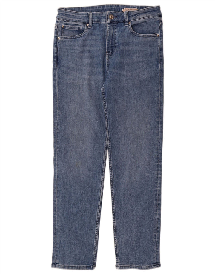 Marks & Spencer Womens Straight Jeans UK 12 Medium W30 L29 Blue Cotton