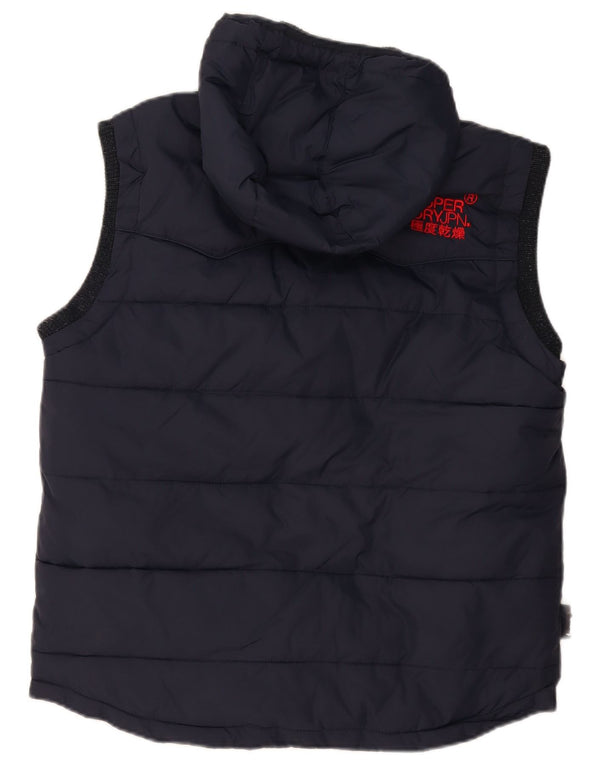 Męska wyściełana kamizelka z kapturem Superdry UK 42 XL, granatowa, poliester