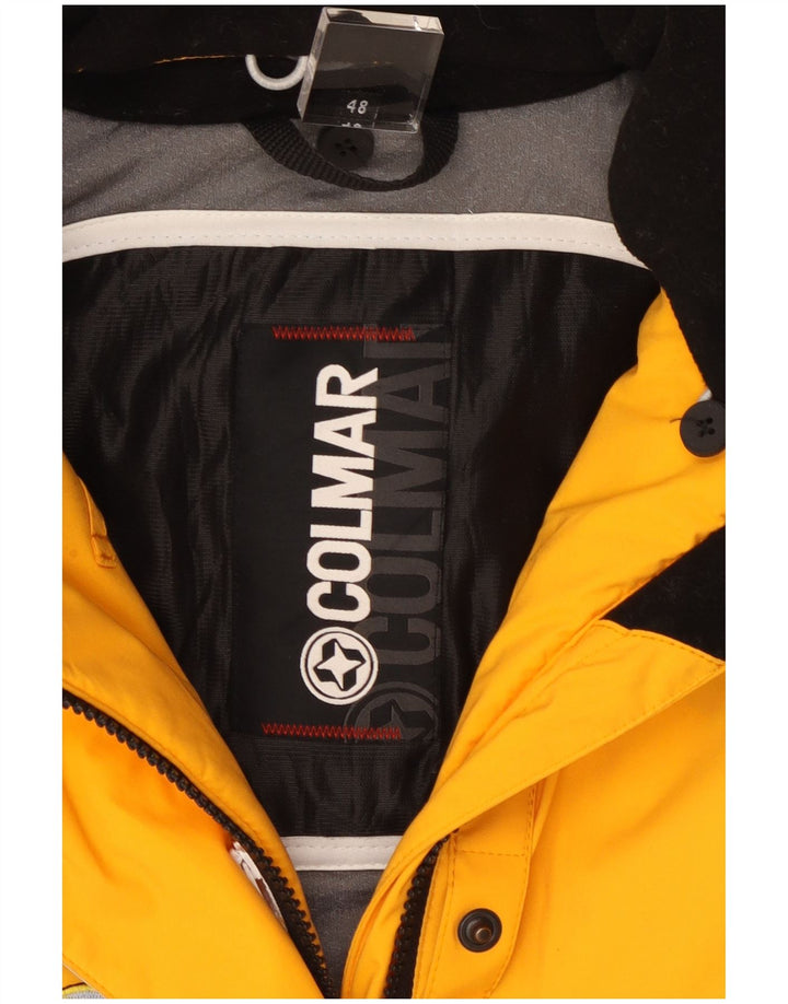 Colmar Womens Hooded Ski Jacket IT 48 XL Yellow Colourblock Nylon