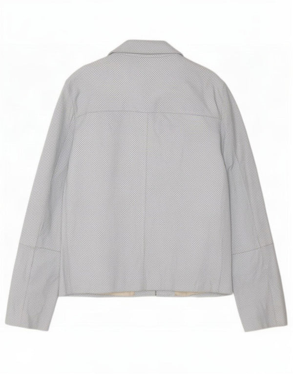 Marella Veste en cuir pour femme UK 16 Large Bleu à pois