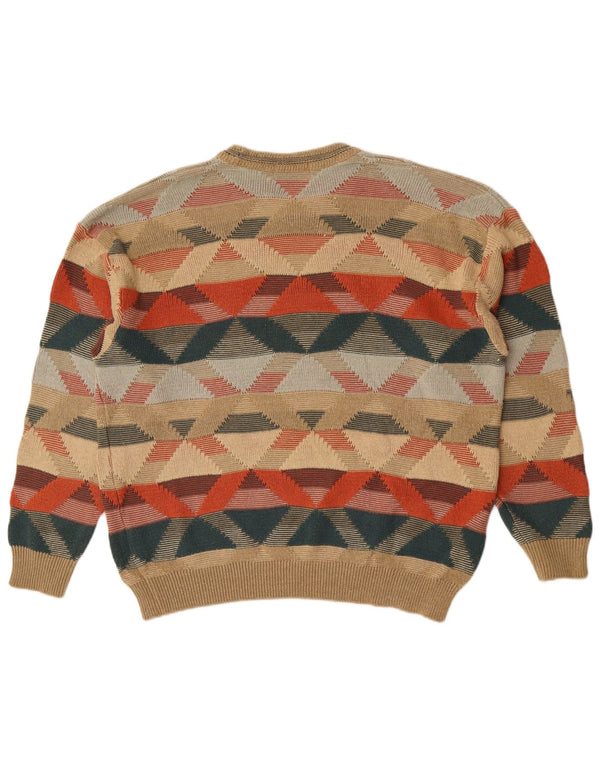 Maglione maglione girocollo da uomo Marks & Spencer XL multicolore geometrico