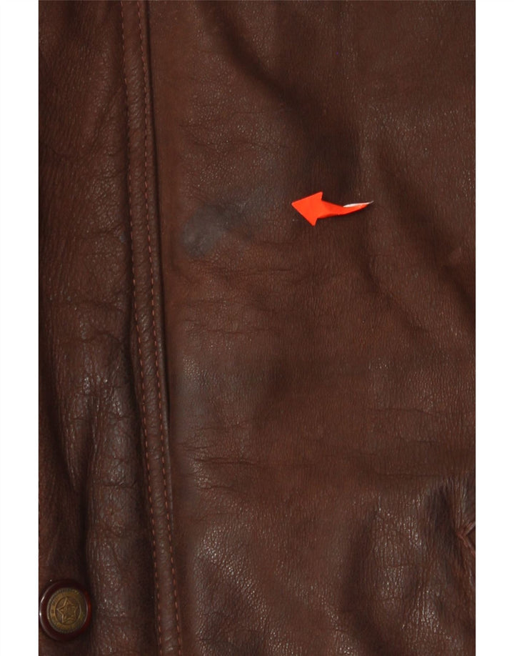 Giacca in pelle da uomo della collezione Vali UK 40 grande in pelle marrone