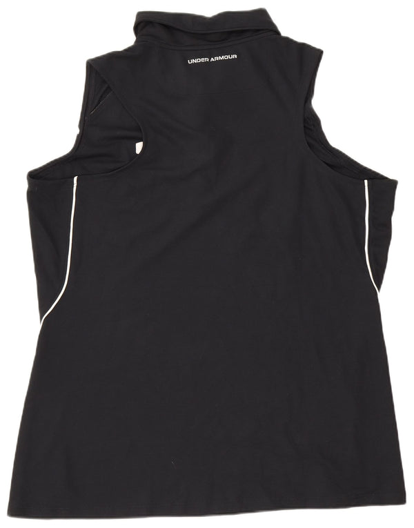 Under Armour Womens Sleeveless Polo shirt UK 18 XL Black Polyester Sports