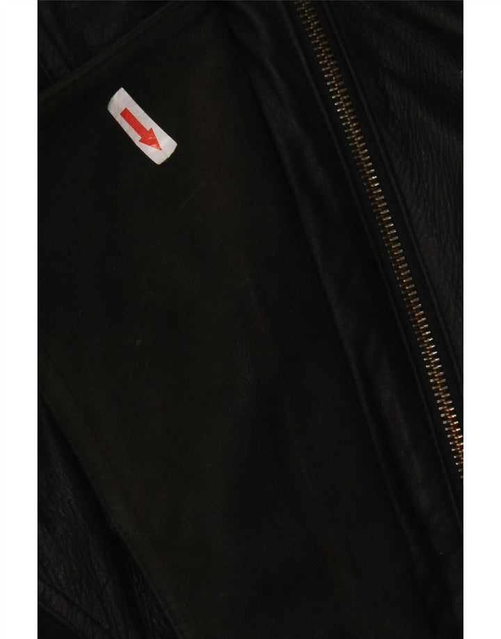 Νέο Fast Γυναικείο Oversized Δερμάτινο Μπουφάν IT 44 Medium Black