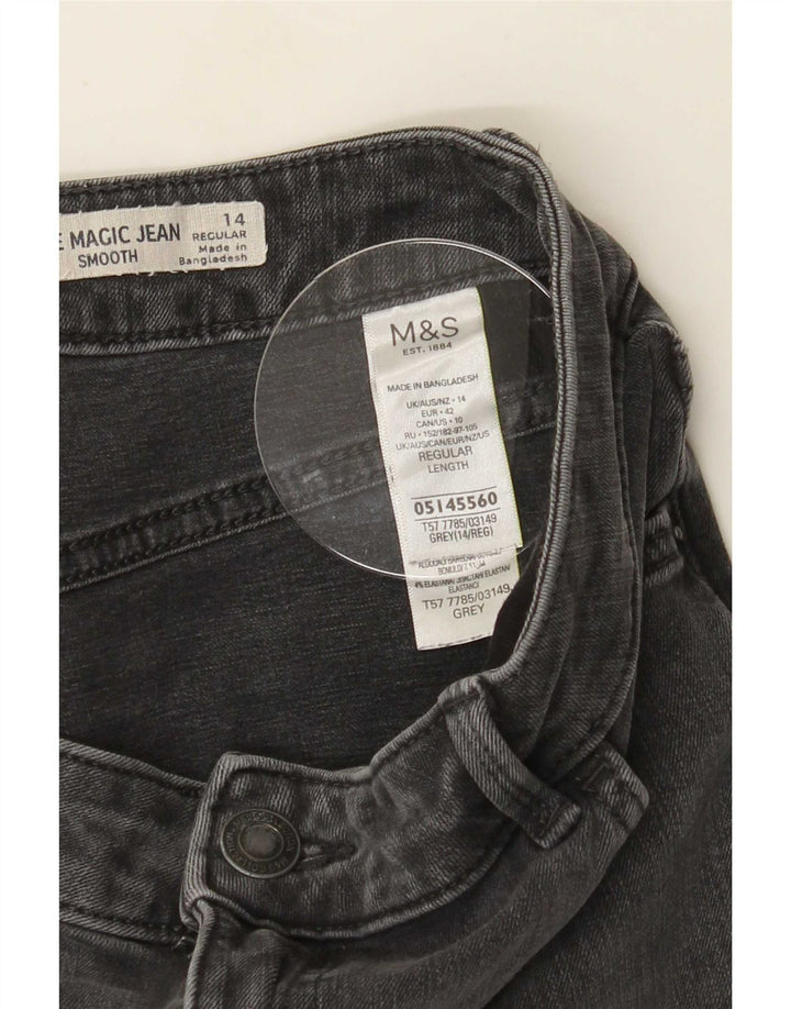 Marks & Spencer Donna The Magic Slim Jeans UK 14 Medio W30 L28 Grigio