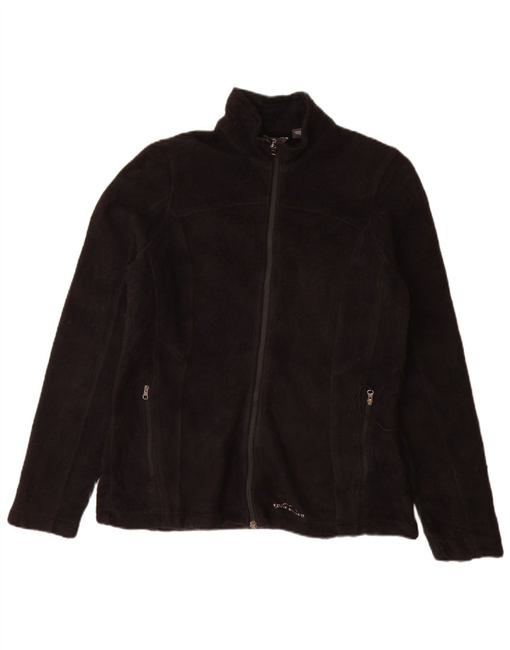 Eddie Bauer Womens Fleece Jacket UK 12 Medium Black Polyester