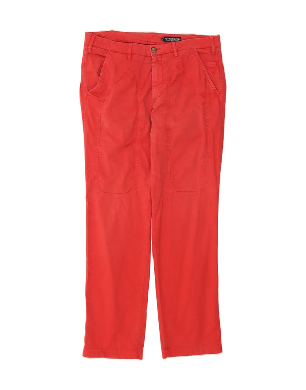 JECKERSON Mens Straight Chino Trousers W36 L32 Red Cotton
