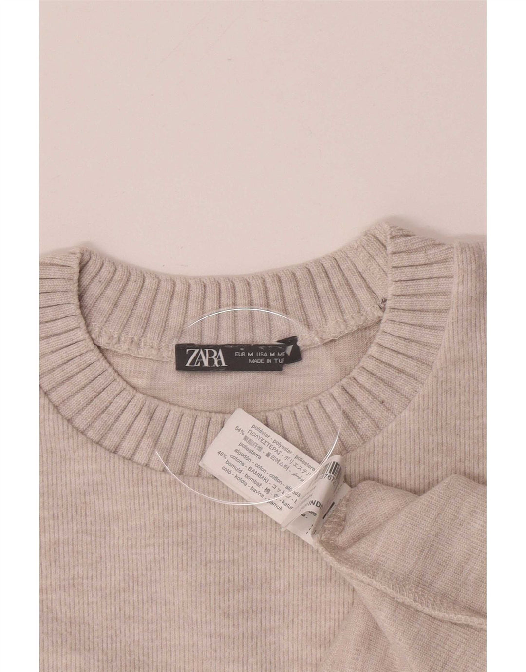 Top in camicetta da donna Zara UK 14 Poliestere beige medio