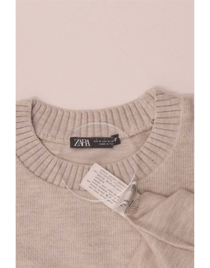 Top in camicetta da donna Zara UK 14 Poliestere beige medio